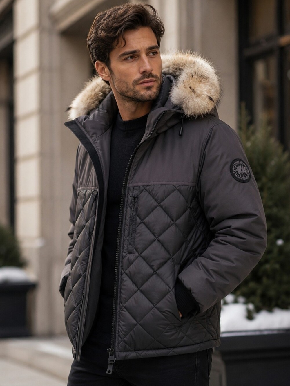 Canada Goose Pritchard Black Label Fur-Trim Down Jacket M NWT